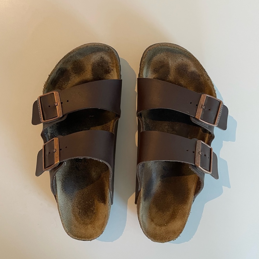 Brown Birkenstock Arizona sandals